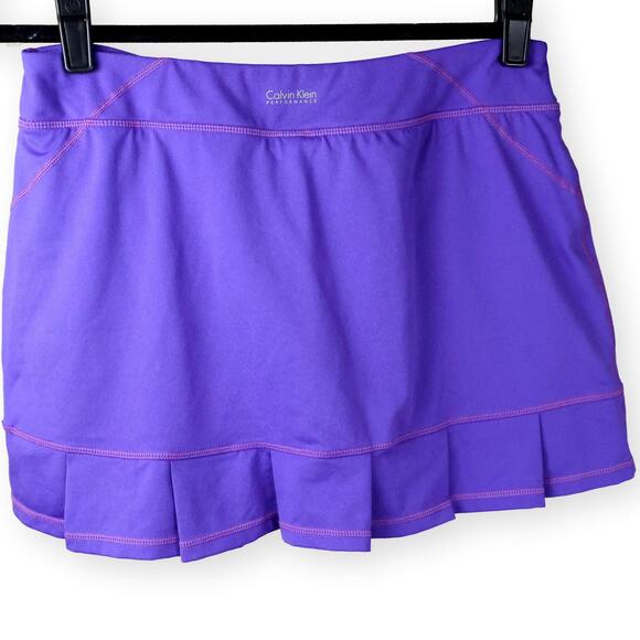 Calvin Klein Performance Purple Sports Tennis Gold Skort M - Picture 2 of 9